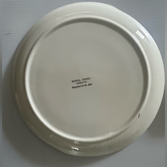 Karol China Karolyte Rose Chintz 22 Kt. Gold Cake Plate and Server